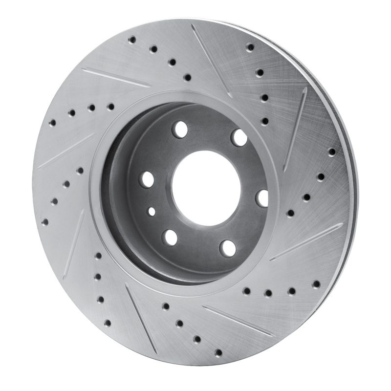 Chevrolet Colorado Brake Rotor (1) - Front Left - R1 Concepts - Drilled & Slotted - Silver - `15-`20
